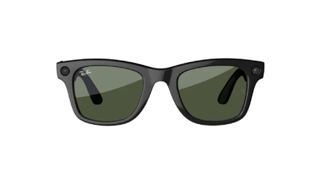 Ray-Ban Meta Wayfarer camera glasses seen from the front.